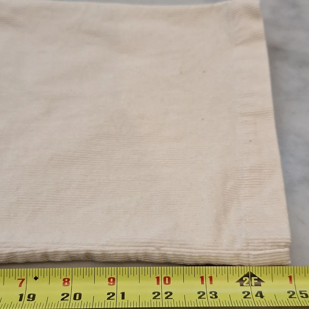 Off White High Waisted Paper Bag‎ Style Corduroy Pants Sz Med Cream Ankle Length